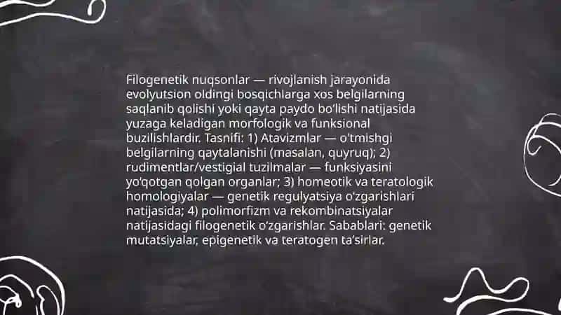 Odamda rivojlanishning filogenetik nuqsonlari 3