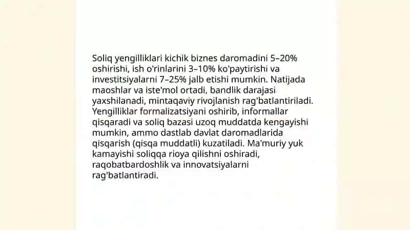 Soliq yengilliklarining kichik biznesga ta'siri 3