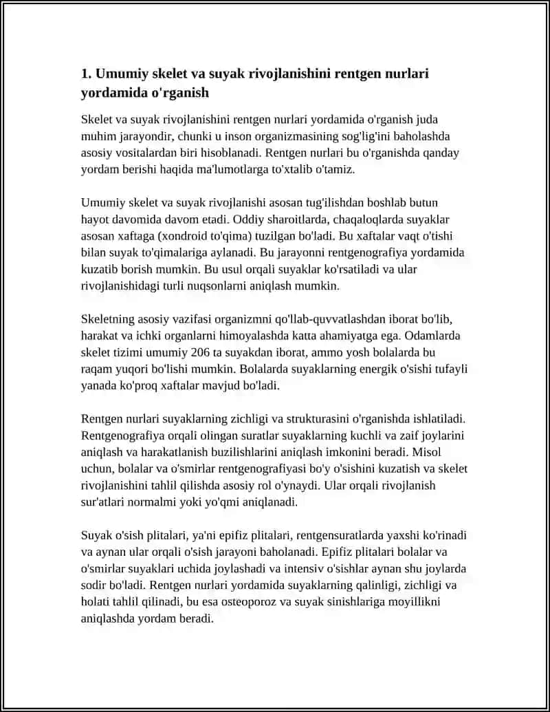 SUYAK VA BOʻGʻIMLAR RIVOJLANISHINI RENTGEN NURLARI YORDAMIDA OʻRGANISH 3