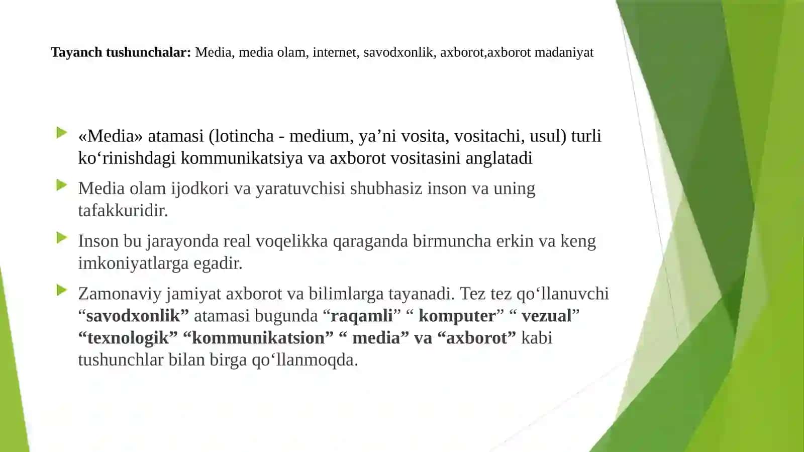 Mediasavodxonlik va axborot madaniyat ifanining maqsadi va vazifalari hamda uning rivojlanishi 3