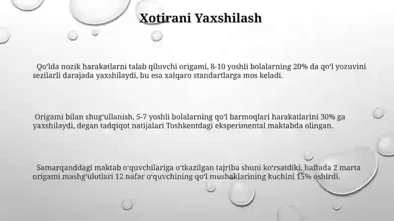 Mayda matorika ko‘nikmalarini shakllantirishda origami yasashga o‘rgatishning afzalliklari 3