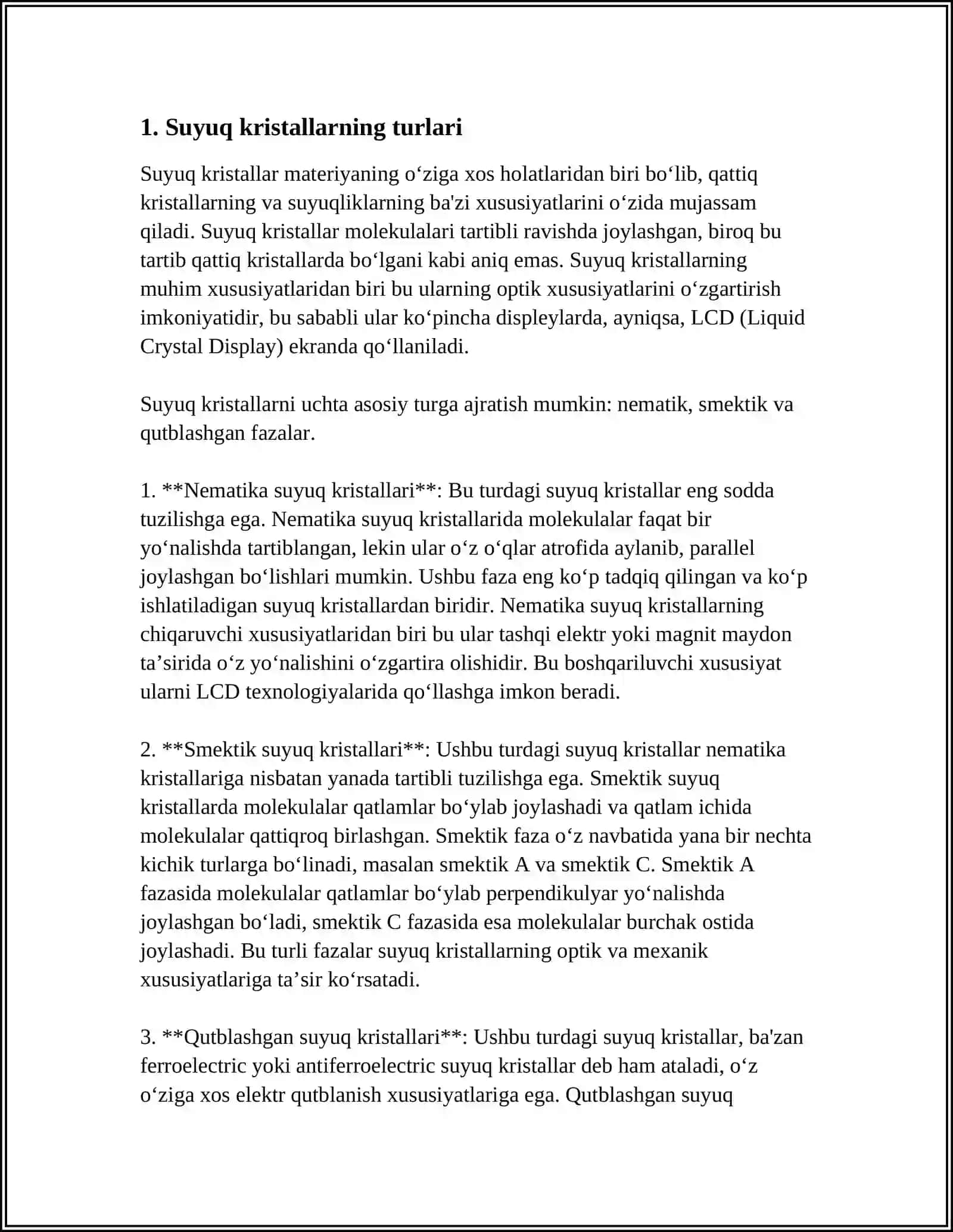 SUYUQ KRISTALLAR VA ULARNING XUSUSIYATLARI 3