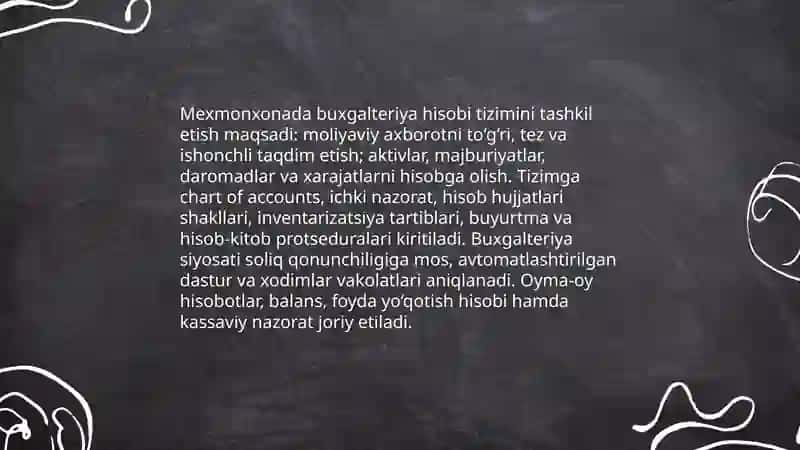 Mexmonxonada Buxgalteriya Hisobi Tizimini Tashkil Etish 3
