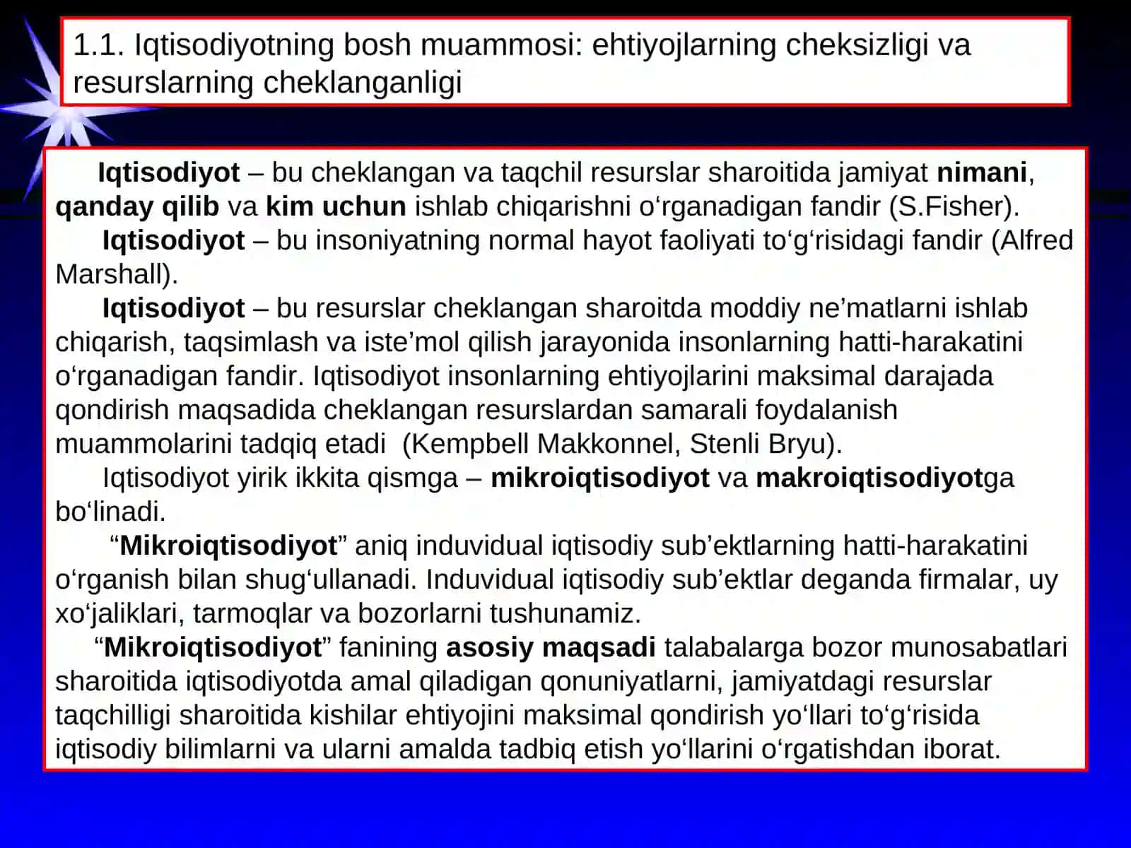 Mikroiqtisodiyotda iqtisodiy bazis tushunchalar 3