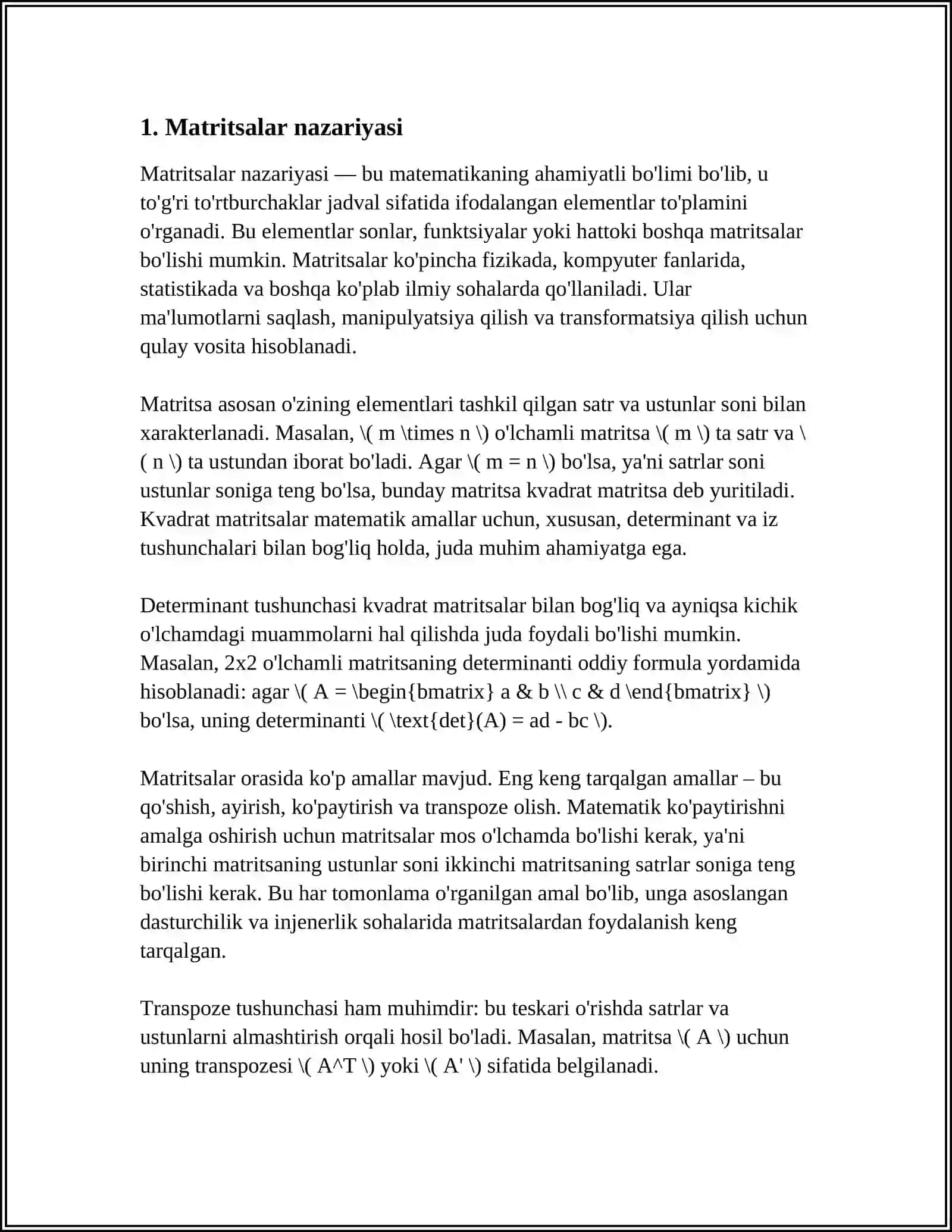 MATEMATIK METODLAR 3