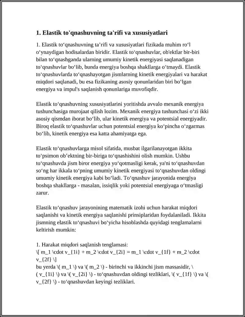 ELASTIK VA NOELASTIK TO‘QNASHUVLAR 3