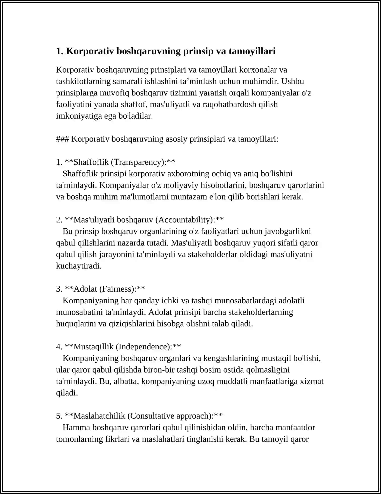 BANK TIZIMINI RIVOJLANTIRISHDA KORPARATIV BOSHQARUVINI QO‘LLASHNING MOHIYATI 3