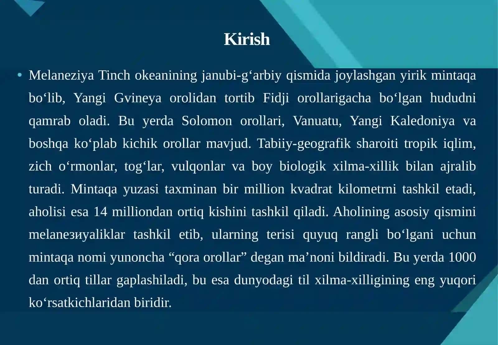 Melaneziya xalqlari xoʻjaligi va madaniyati 3