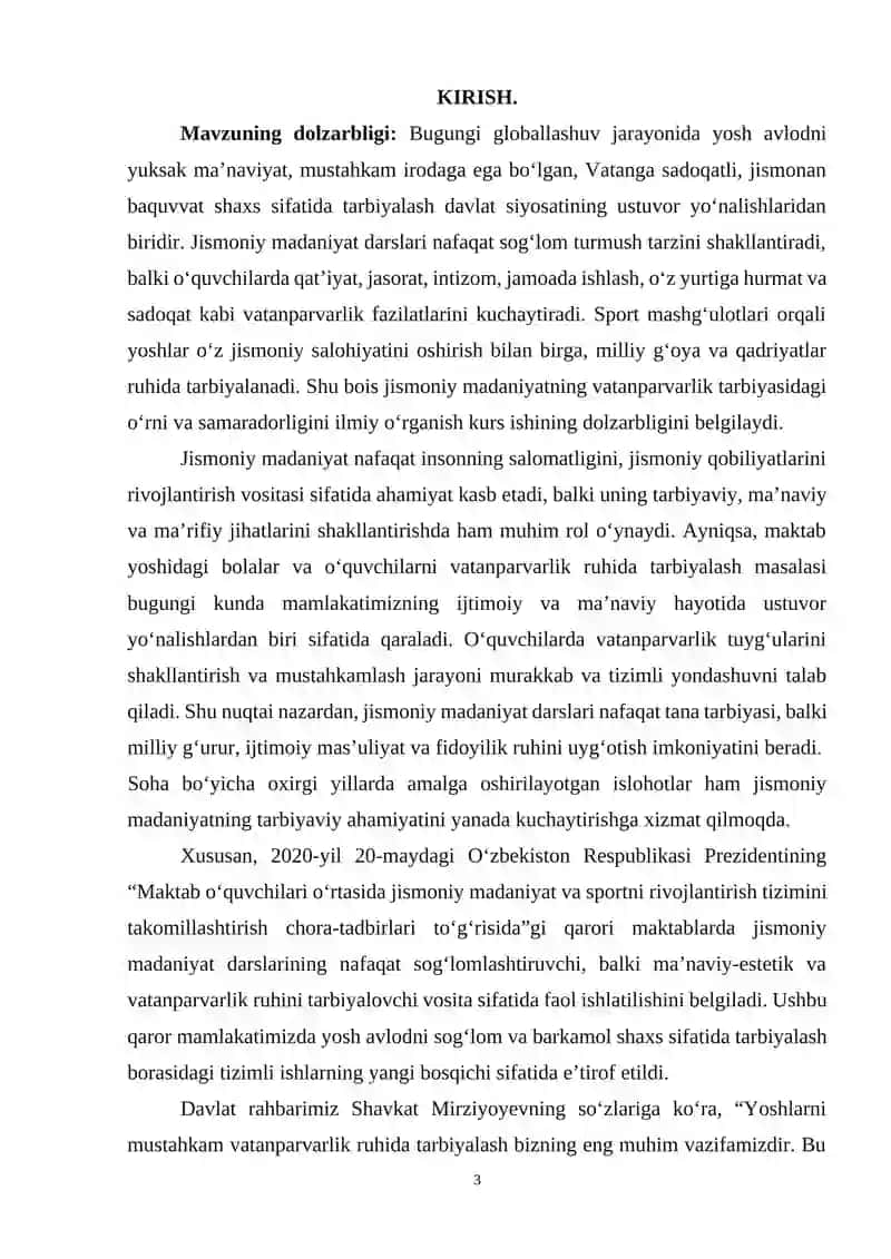 Jismoniy madaniyatning o’quvchilarda vatanparvarlik tuyg’ularini tarbiyalashdagi ahamiyati 3