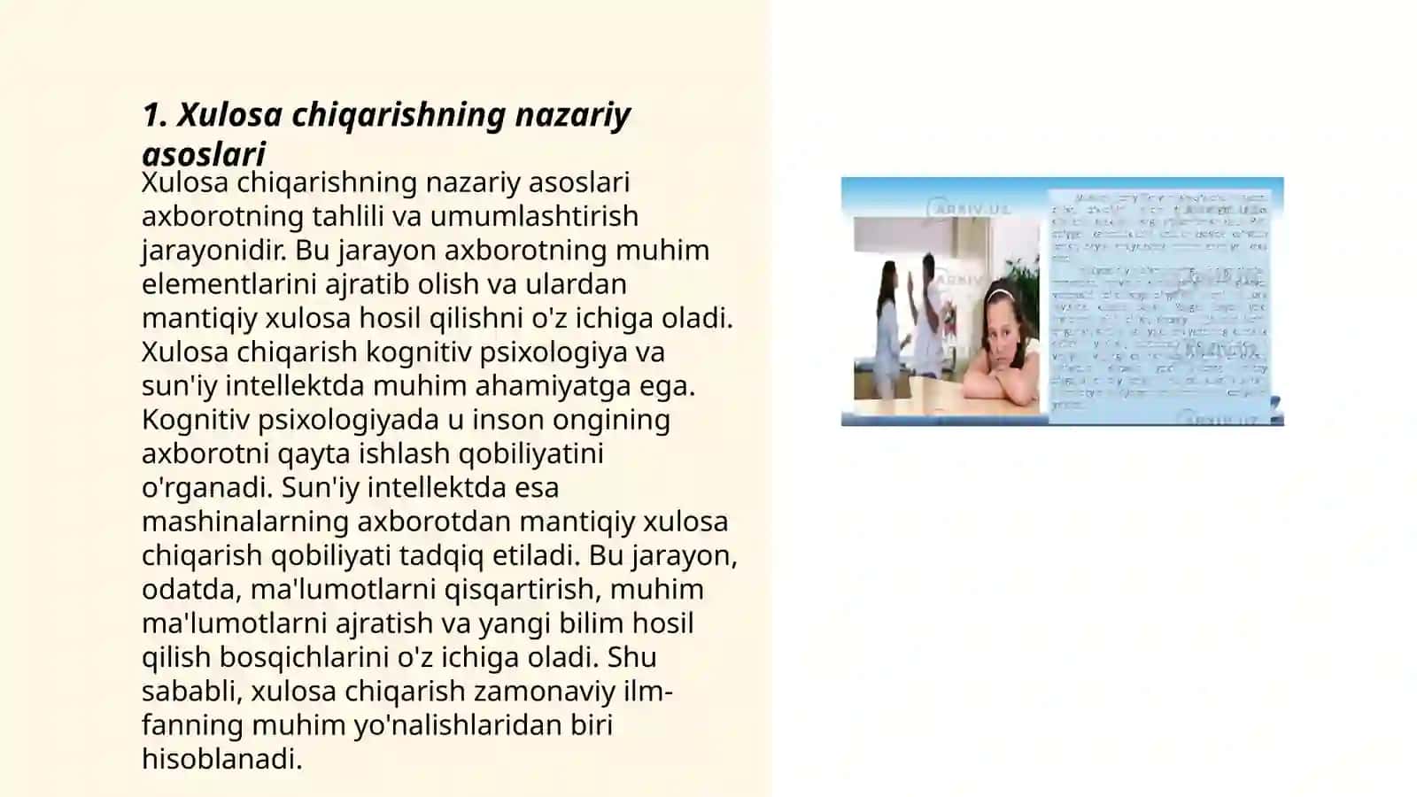 Xulosa chiqarishning umumiy mantiqiy tavsifi 3
