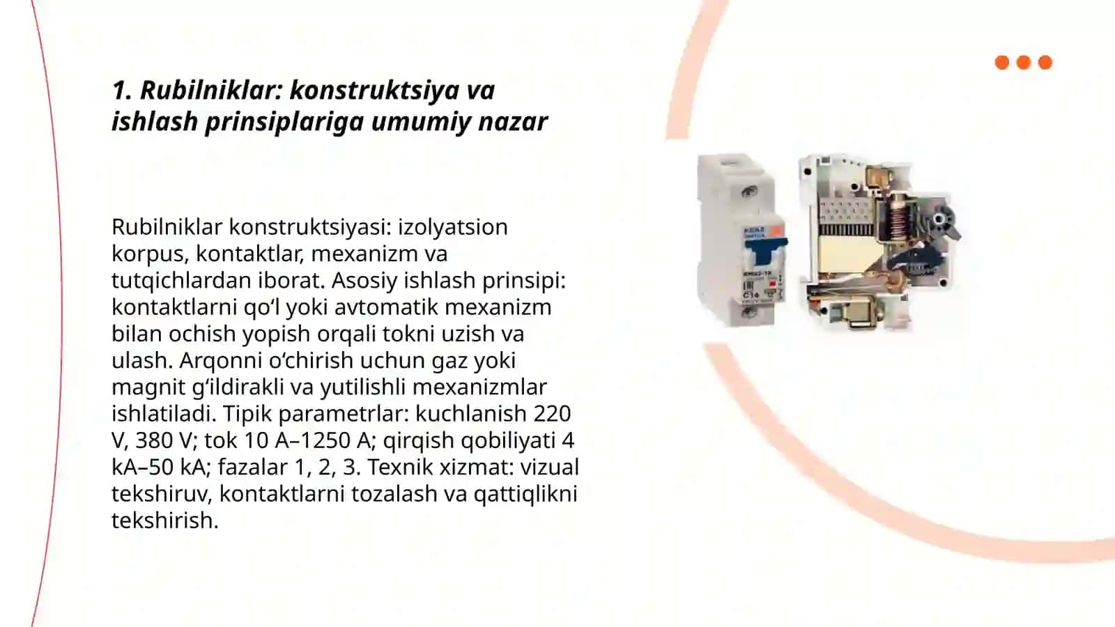 Rubilniklar, pereklyuchatellar va saqlagichlar 3