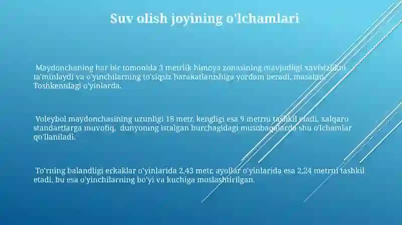 Voleybol Maydonchasi O'lchamlari 3