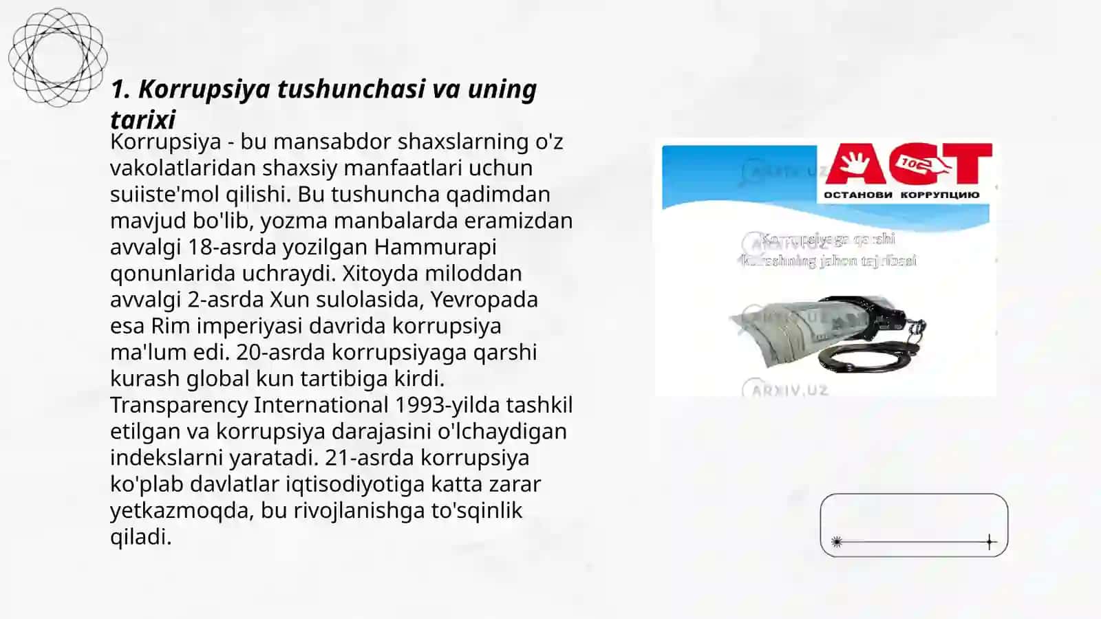 Korrupsiya tushunchasi. Korrupsiyaga qarshi kurashning mazmun mohiyati 3