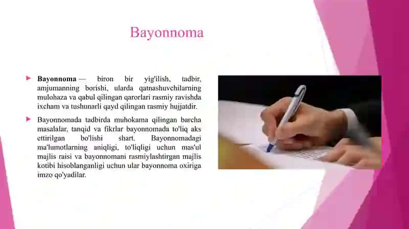 MAJLIS BAYONI VA MAJLIS BAYONNOMASIDAN KO'CHIRMA TAYYORLASH 3