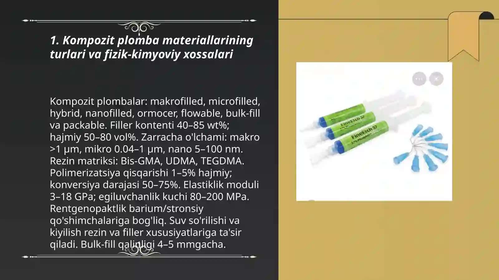Tishlar restavrasiyasida kompozit plomba ashyolarini klinik qo'lash tamoyillari 3