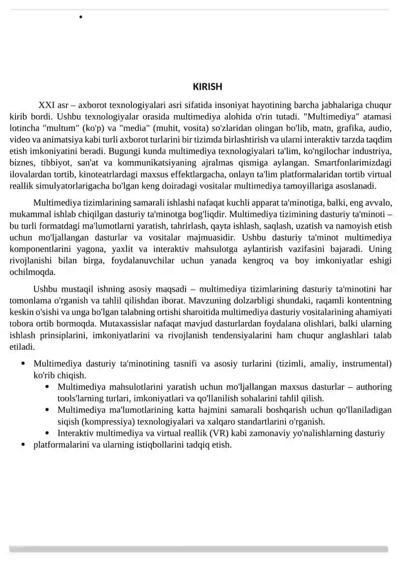 Multimediya tizimining dasturiy ta'minoti 3