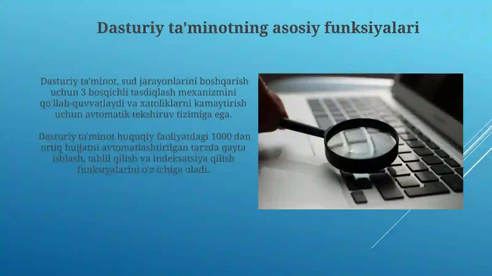 Dasturiy ta'minotning asosiy funksiyalari 3