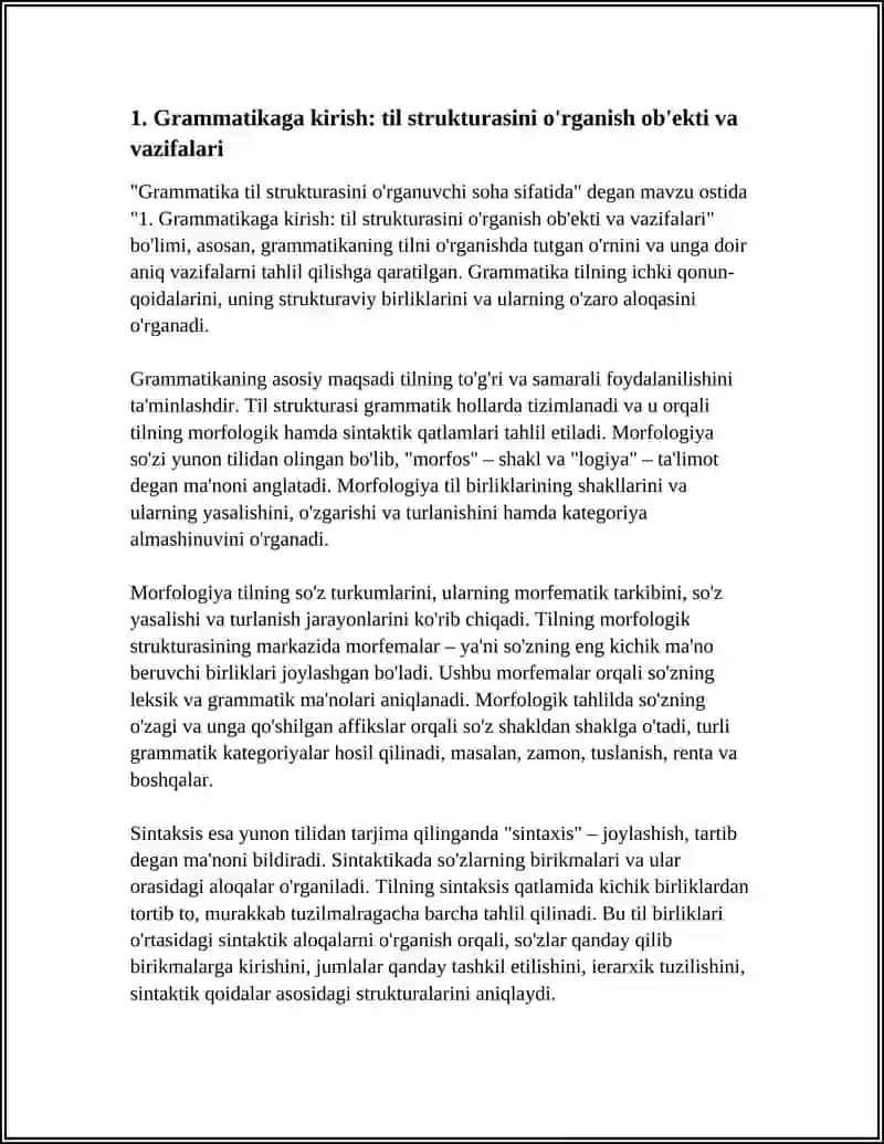 Grammatika - Til Strukturasini O'rganuvchi Soha Sifatida 3