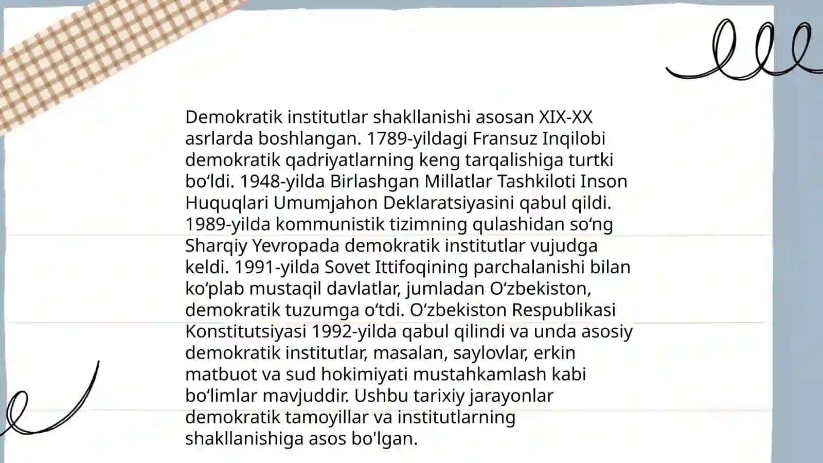 Demokratik institutlarning shaklanishi 3