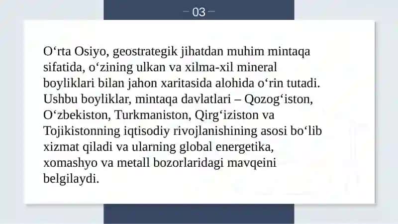 O’rta Osiyoning meniral boyliklari 3