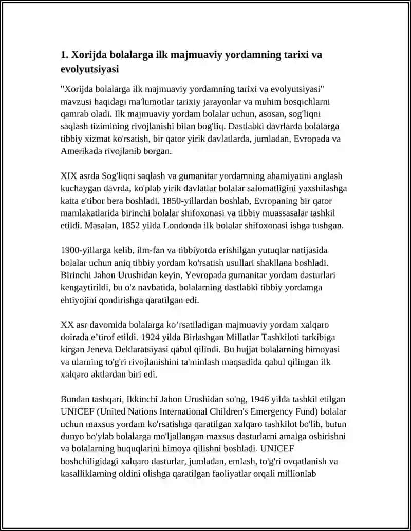 XORIJDA VA O’ZBEKISTONDA BOLALARGA ILK MAJMUAVIY YORDAMNING SHAKLLANISHI 3