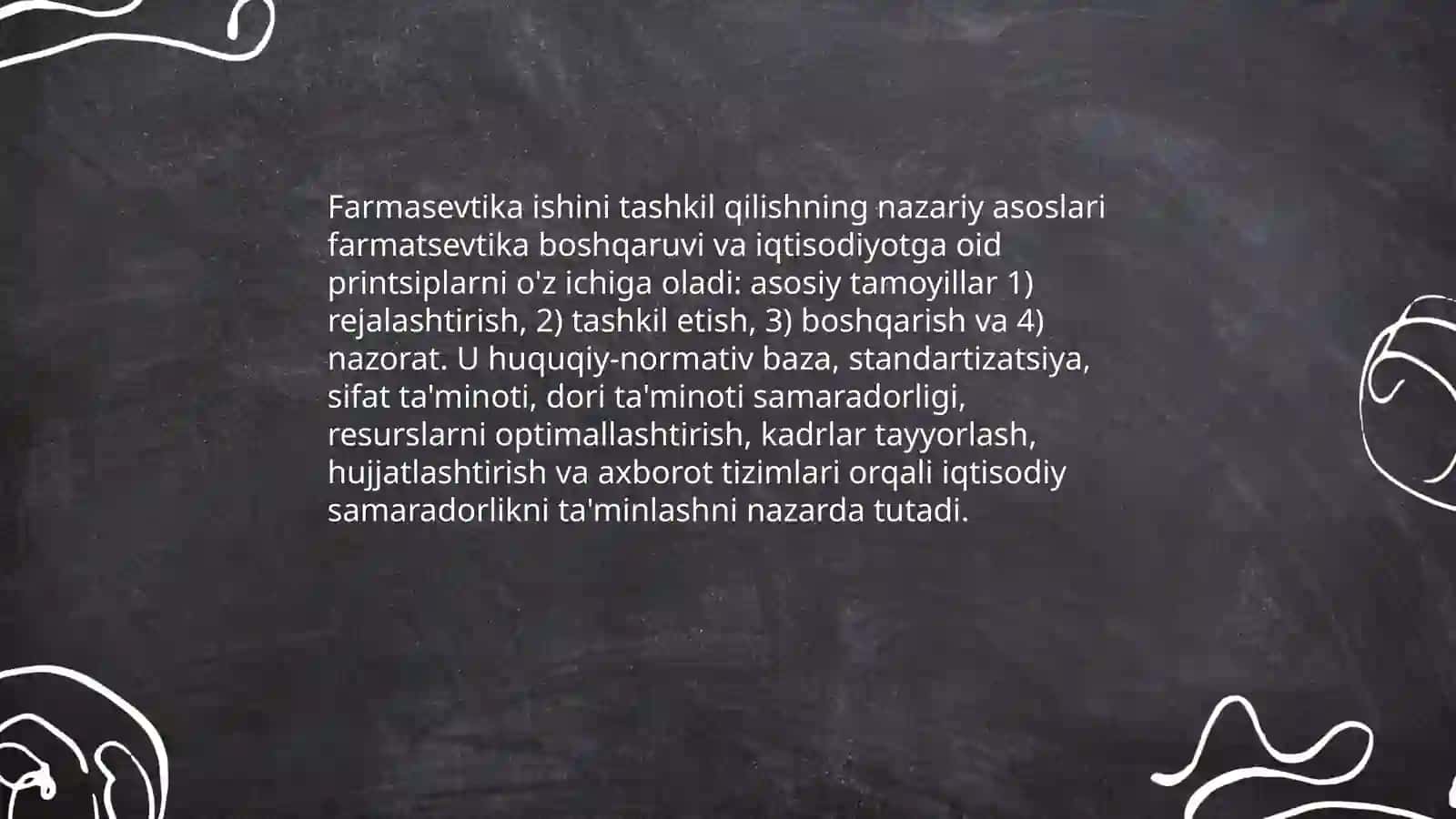 Farmasevtika ishini tashkil qilish farmasevtikada boshqaruv farmasevtik iqtisodiyot modullari maqsad va vazifalari 3
