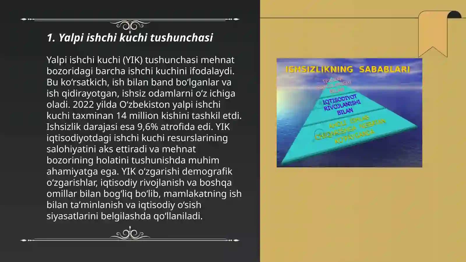 Yalpi ishchi kuchi uning bandligi va ishsizlik 3