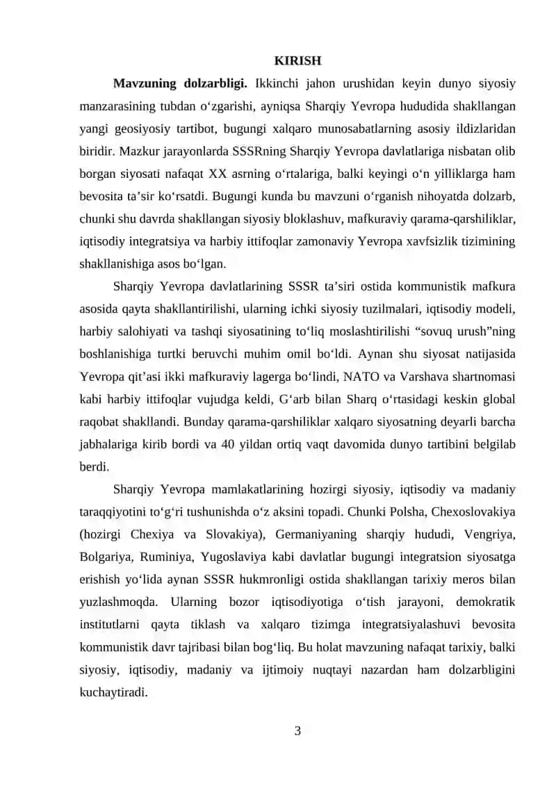 Ikkinchi jahon urishidan keyin SSSRning Sharqiy Yevropa mamlakatlariga nisbatan siyosati 3