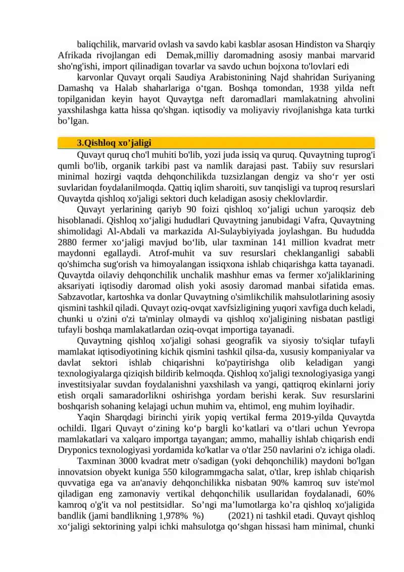Quvayt mamlakat haqida umumiy ma’lumot: Turizm 3