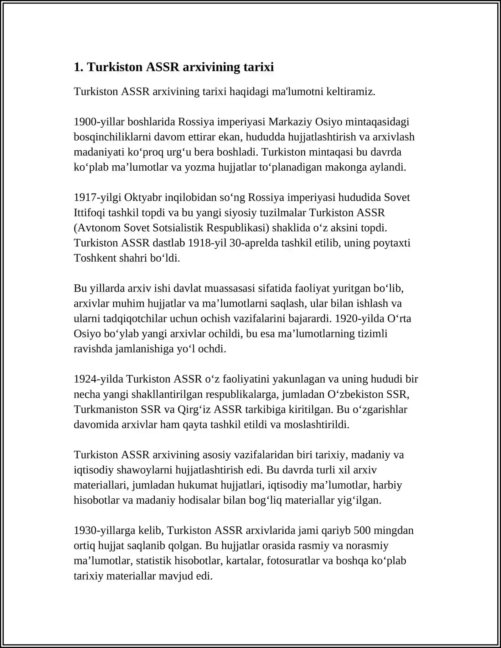 TURKISTON ASSRDA ARXIV ISHI 3