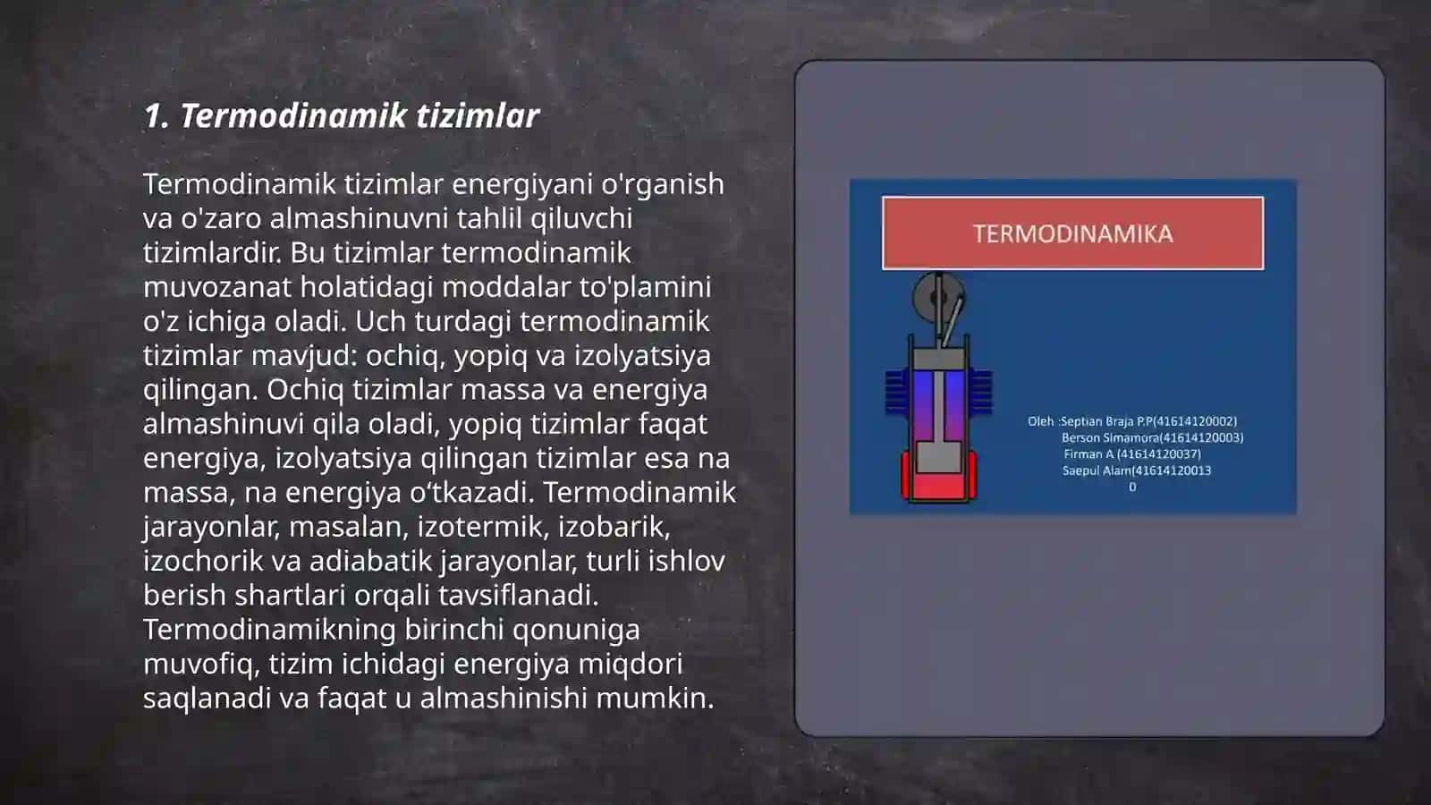 Kimyoviy termodinamikaning asosiy tushunchalari 3