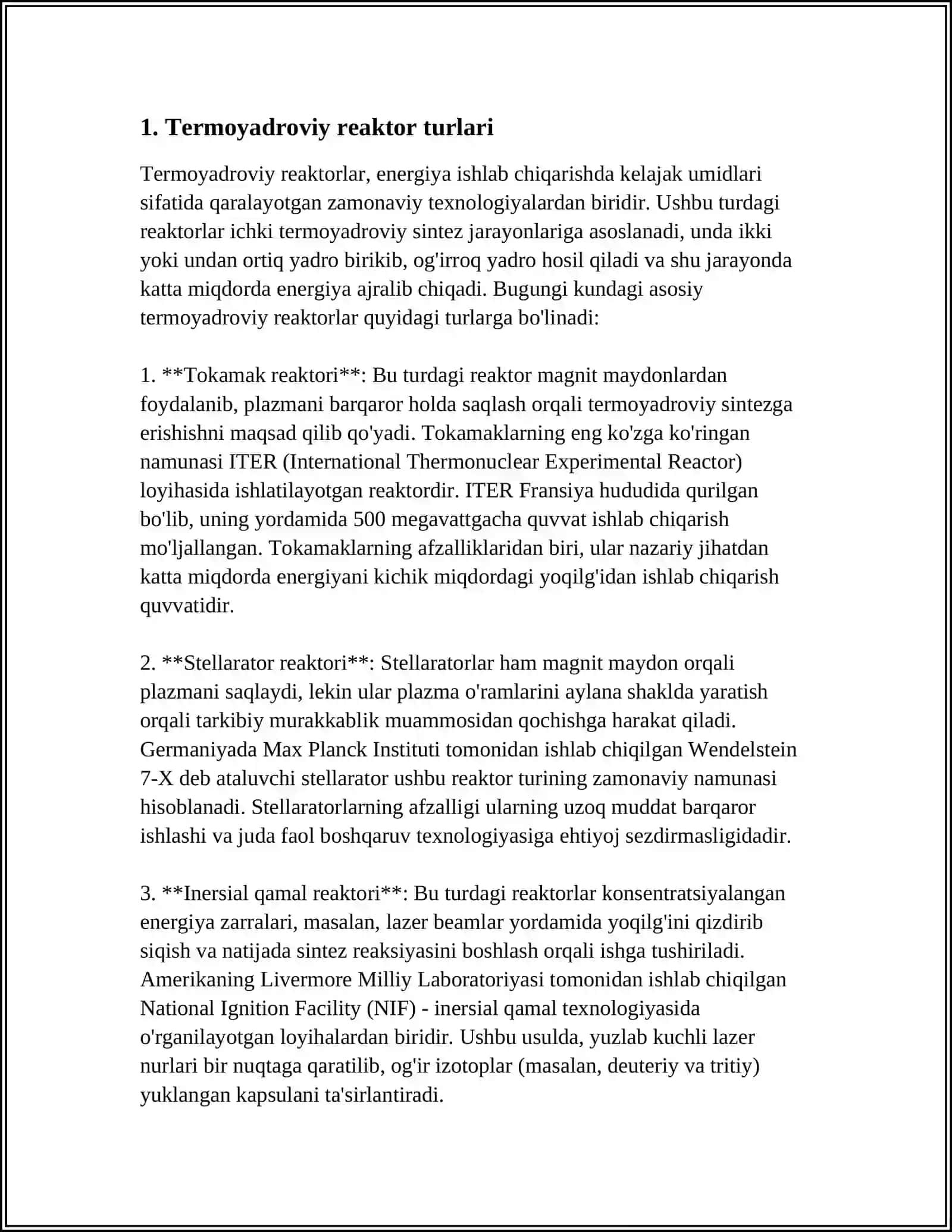 REAKTOR TURLARI VA KONSTRUKSIYASI 3