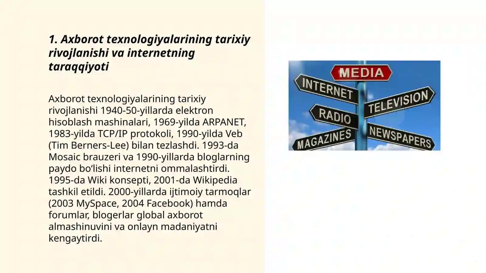 Media maydon va internet imkoniyatlari 3