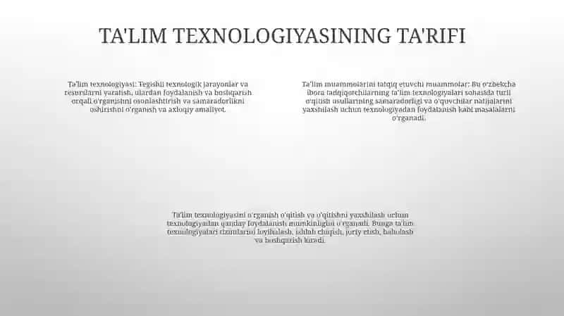 Ta'lim Texnologiyasi Muammolarini Tatqiq Etuvchi Muammolar 3