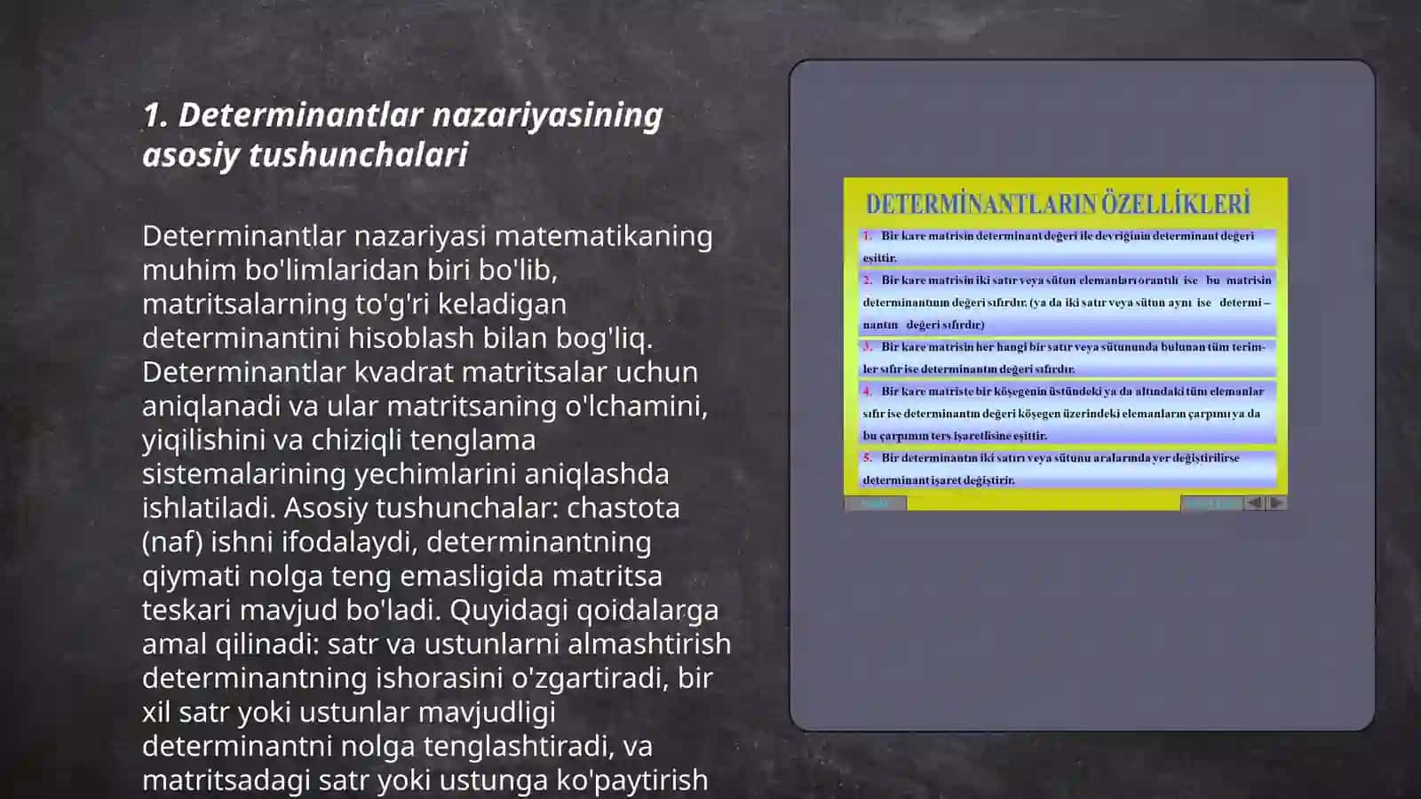 Determinantlar nazariyasini aksiomatik qurish 3