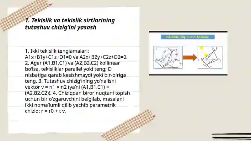 Sirtlarning o‘zaro tutashuvini yasash 3