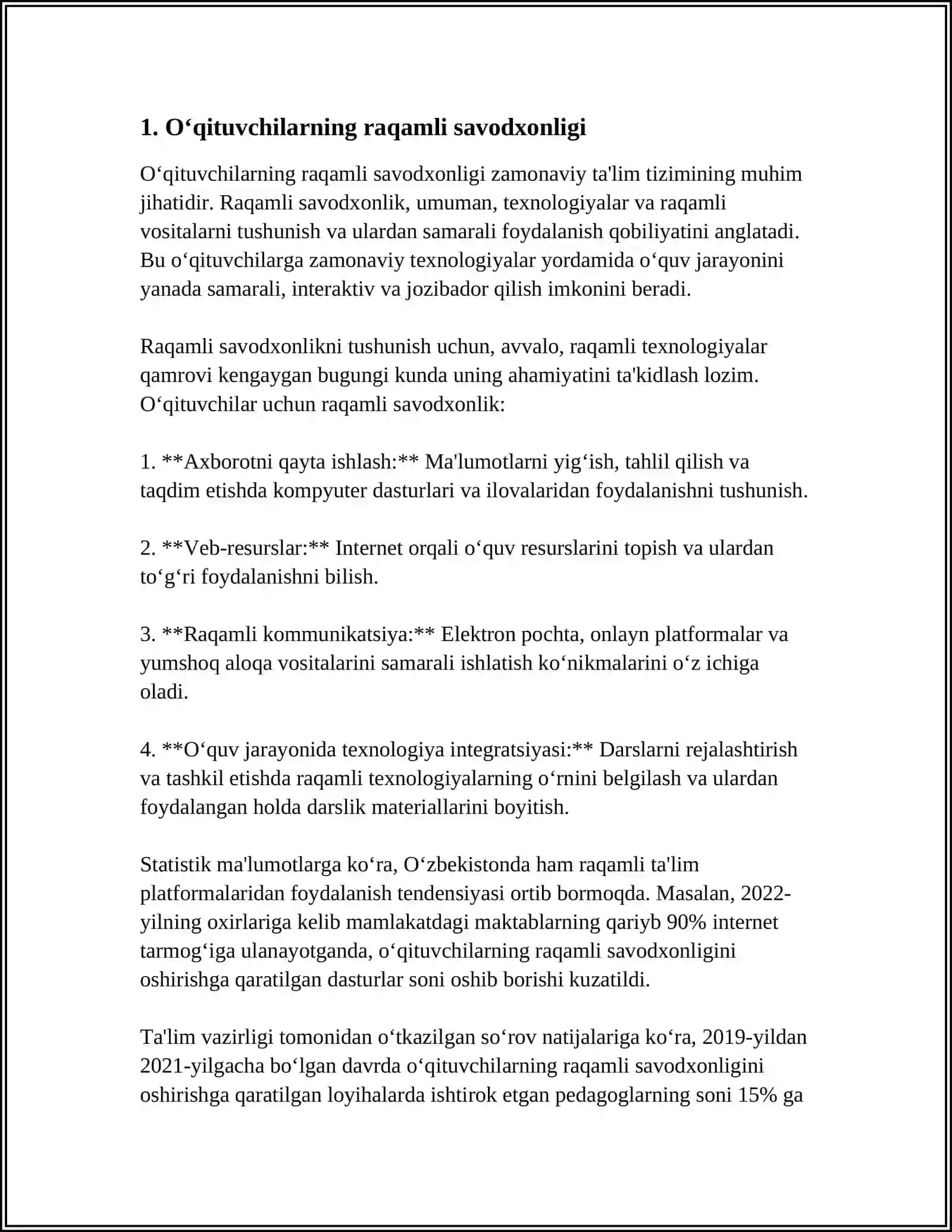 OʻQITUVCHI FAOLIYATIDA KOMPYUTER TEXNOLOGIYALARIDAN FOYDALANISH 3
