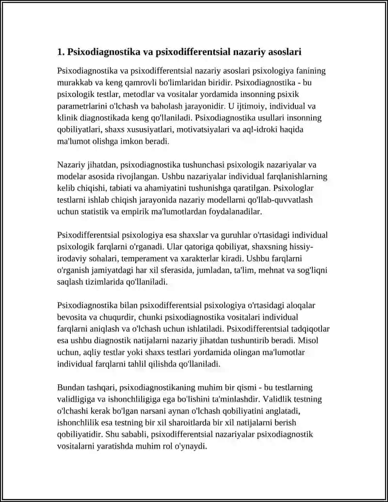 PSIXODIOGNOSTIKA VA PSIXODIFFERENSIONALNI ÕZARO BOĞLIQLIGI 3