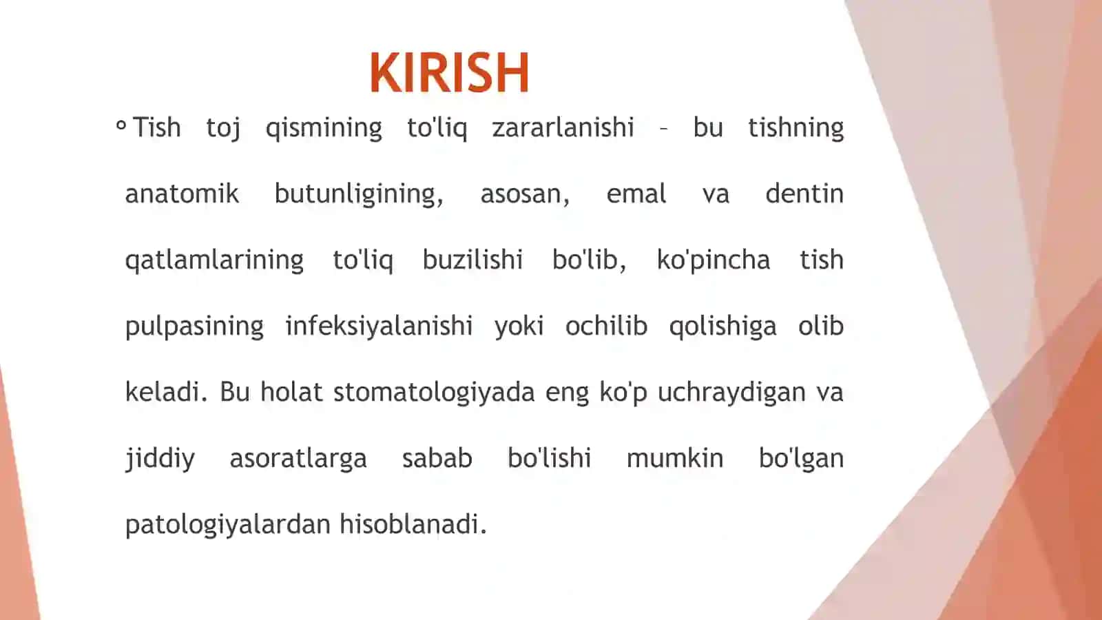 Tish toj qismining to'liq zararlanishi: etiologiya, patogenez va klinikasi 3