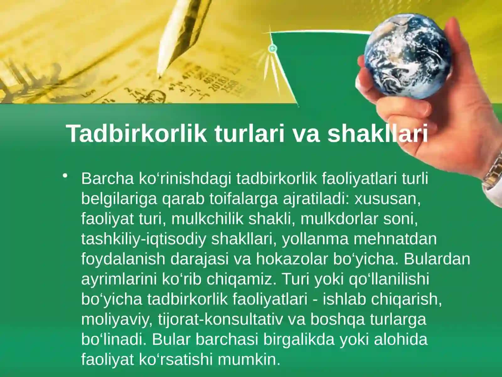 Tadbirkorlik faoliyati shakllari, ularni tashkil etish va boshqarishning bozor tizimi 3