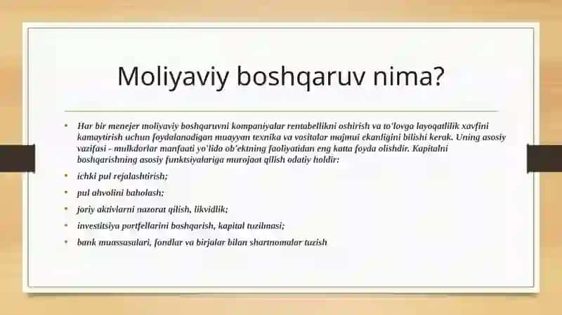 MOLIYAVIY BOSHQARUV 3
