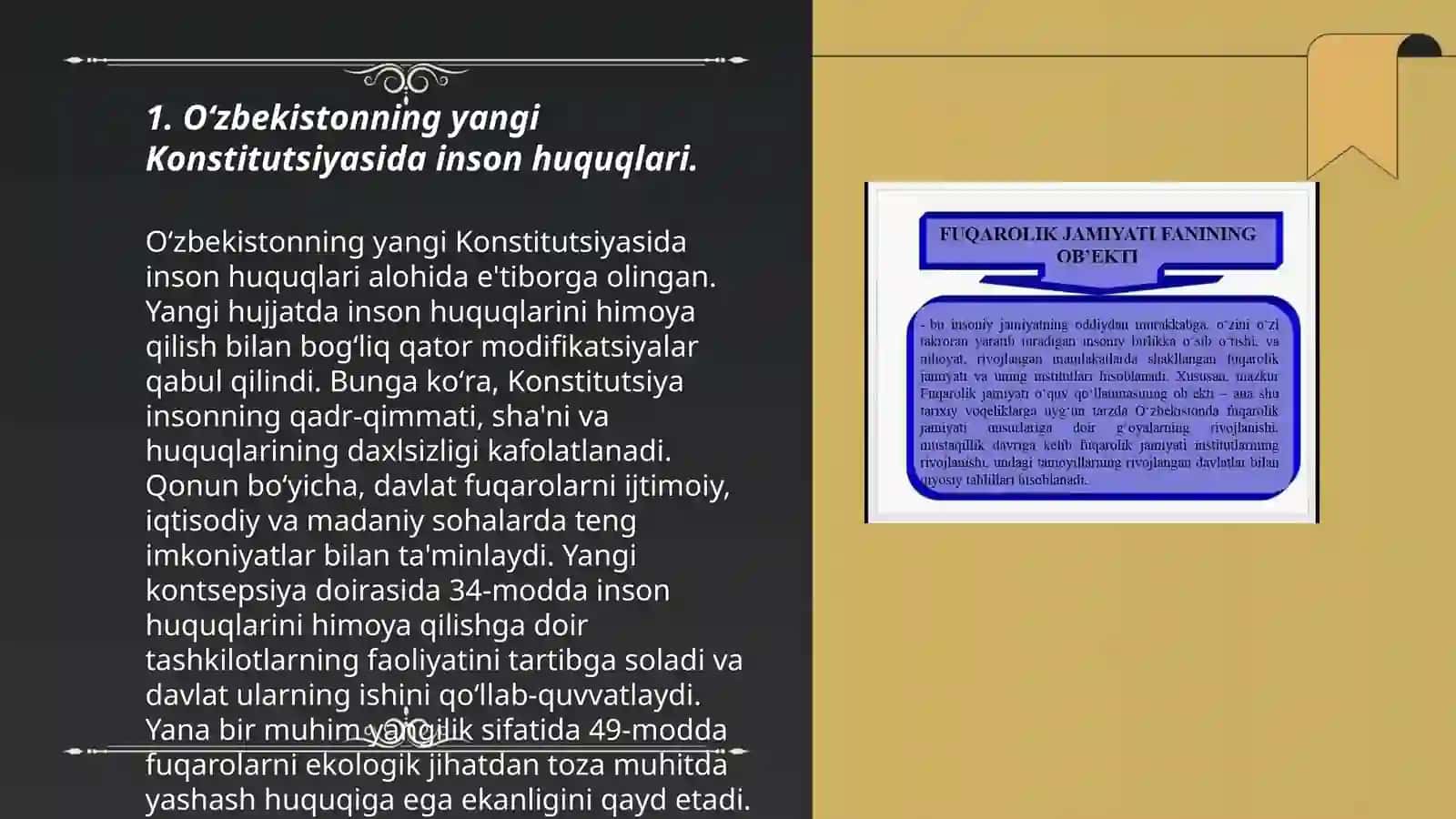 Yangi Oʻzbekistonda inson haq-huquqlari va erkinliklarini kafolatligining yaratilishi 3