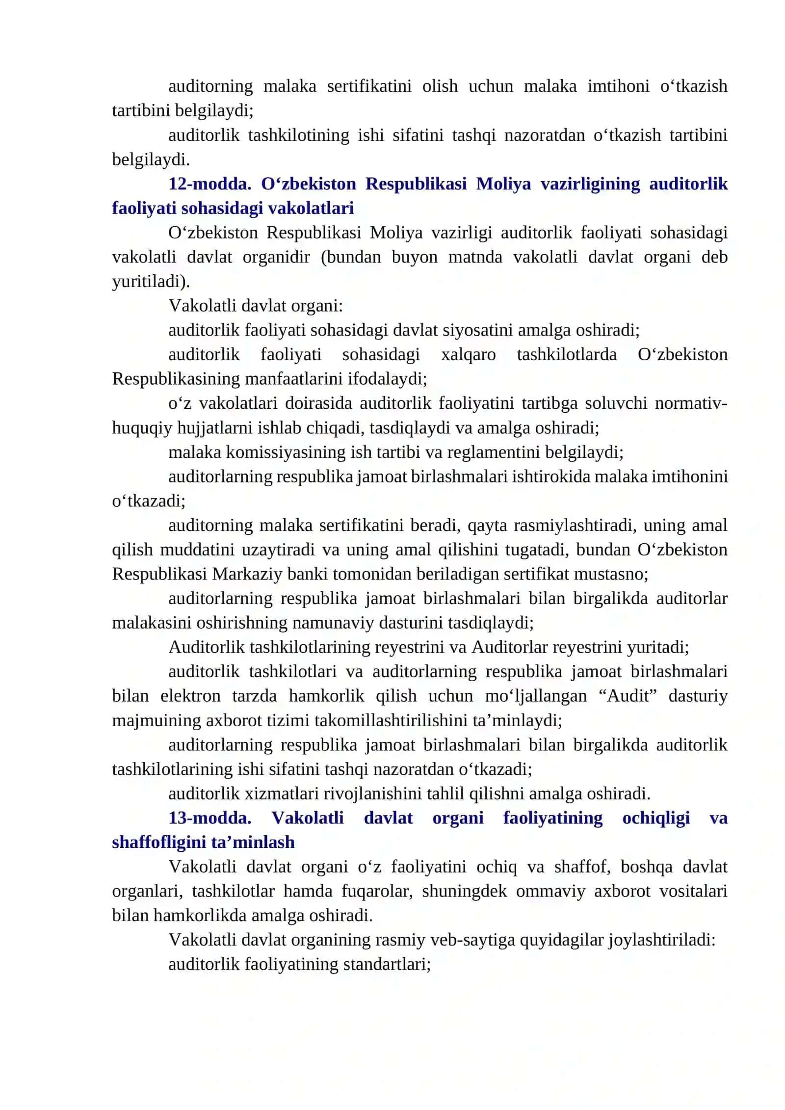 O‘zbekistonda auditorlik faoliyatini mehyoriy –huquqiy tartibga solish tizimi va uning elementlari 3