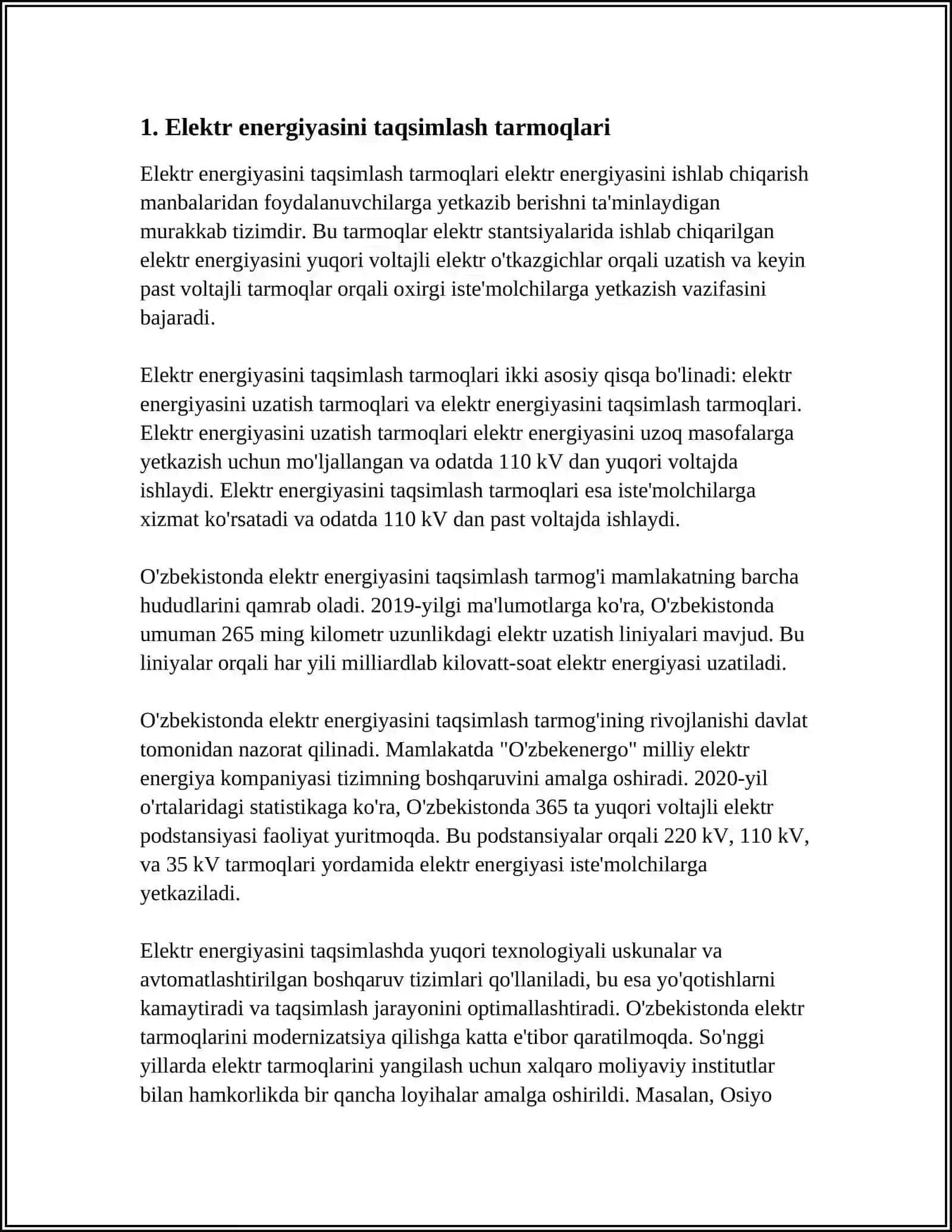 ELEKTR ENERGIYASINI TAXSIMLASH 3