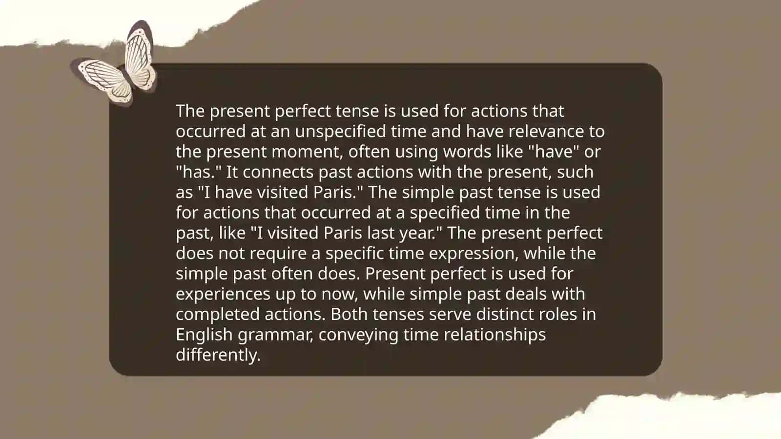 Present Perfect or Simple Past 3