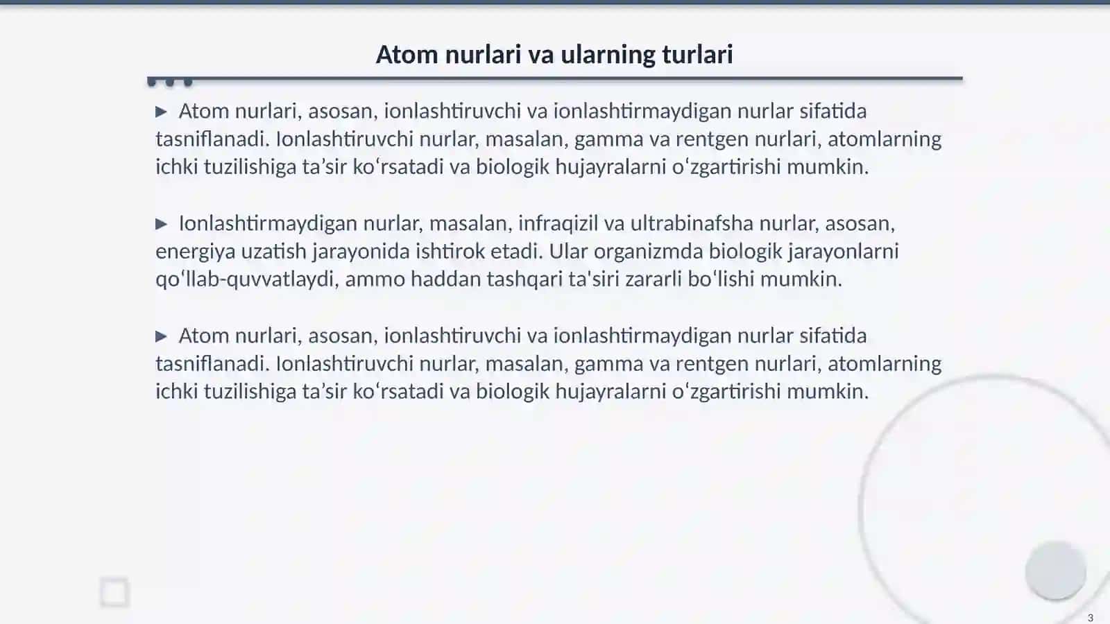 Atom nurlarining organizmga ta’siri 3