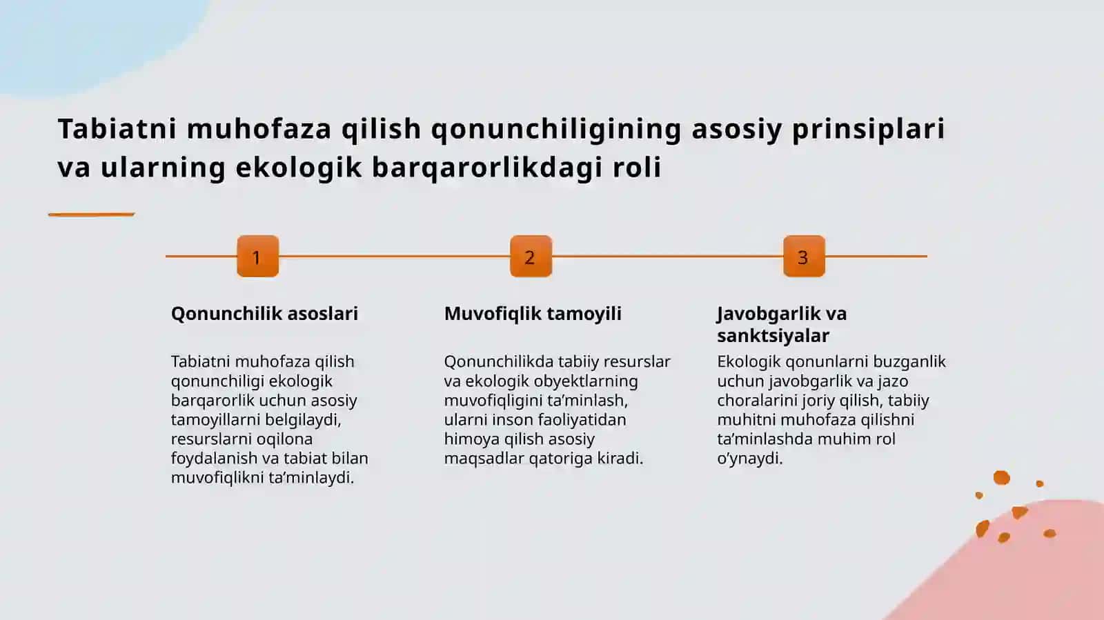 Tabiatni asrash qonunchilikning asoslari va obyektlari 3