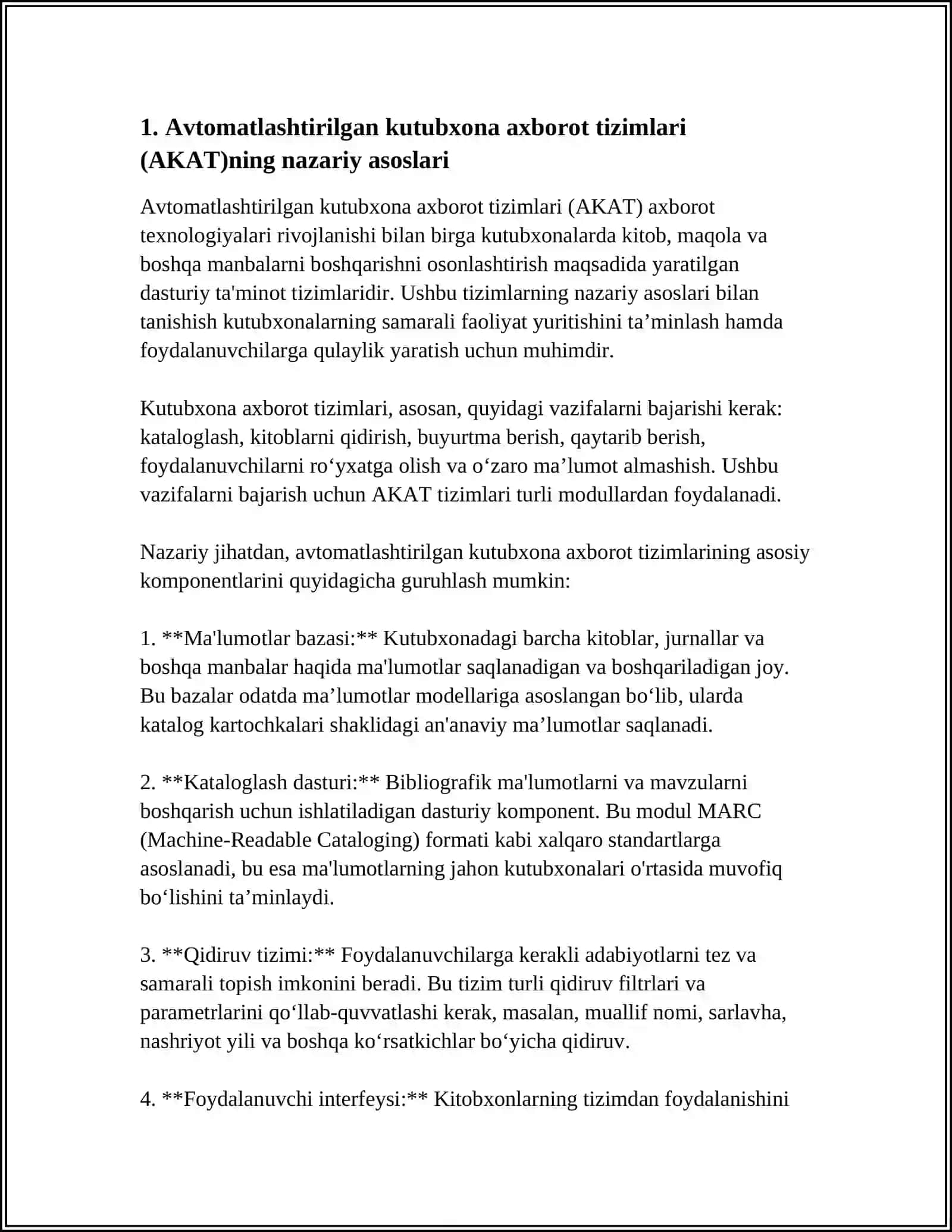 AVTOMATLASHTIRILGAN KUTUBXONA AXBOROT TIZIMLARI 3