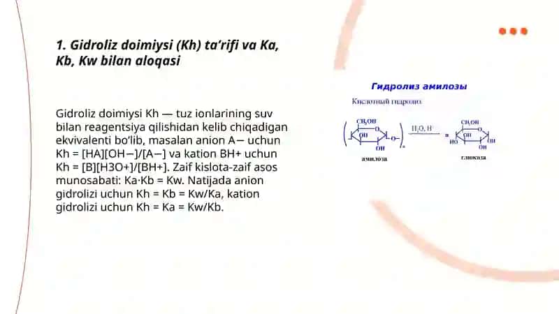 Gidroliz doimiysi va gidroliz darajasini hisoblash 3
