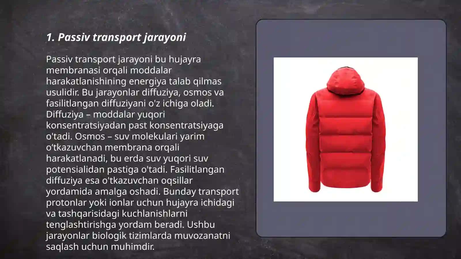 Moddalarning membrana orqali passiv va aktiv tashilishi 3